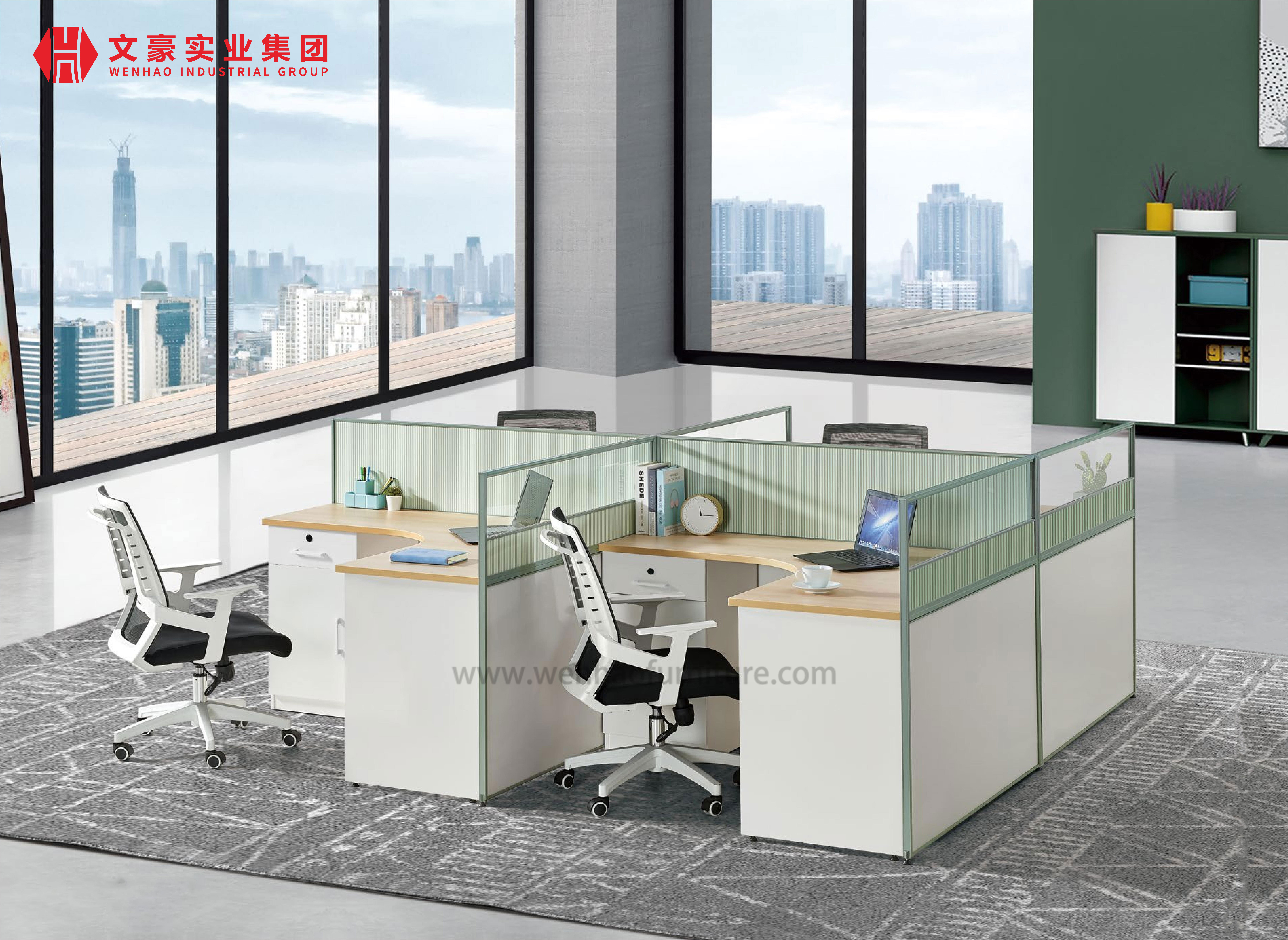 High Wall Office Cubicle Design Factory Direct Modular 4 Seat Office Workstation Cubicle for 4 Person