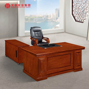 China Office Furniture Manufacturer Antique Post Veneer Painting Office Desk