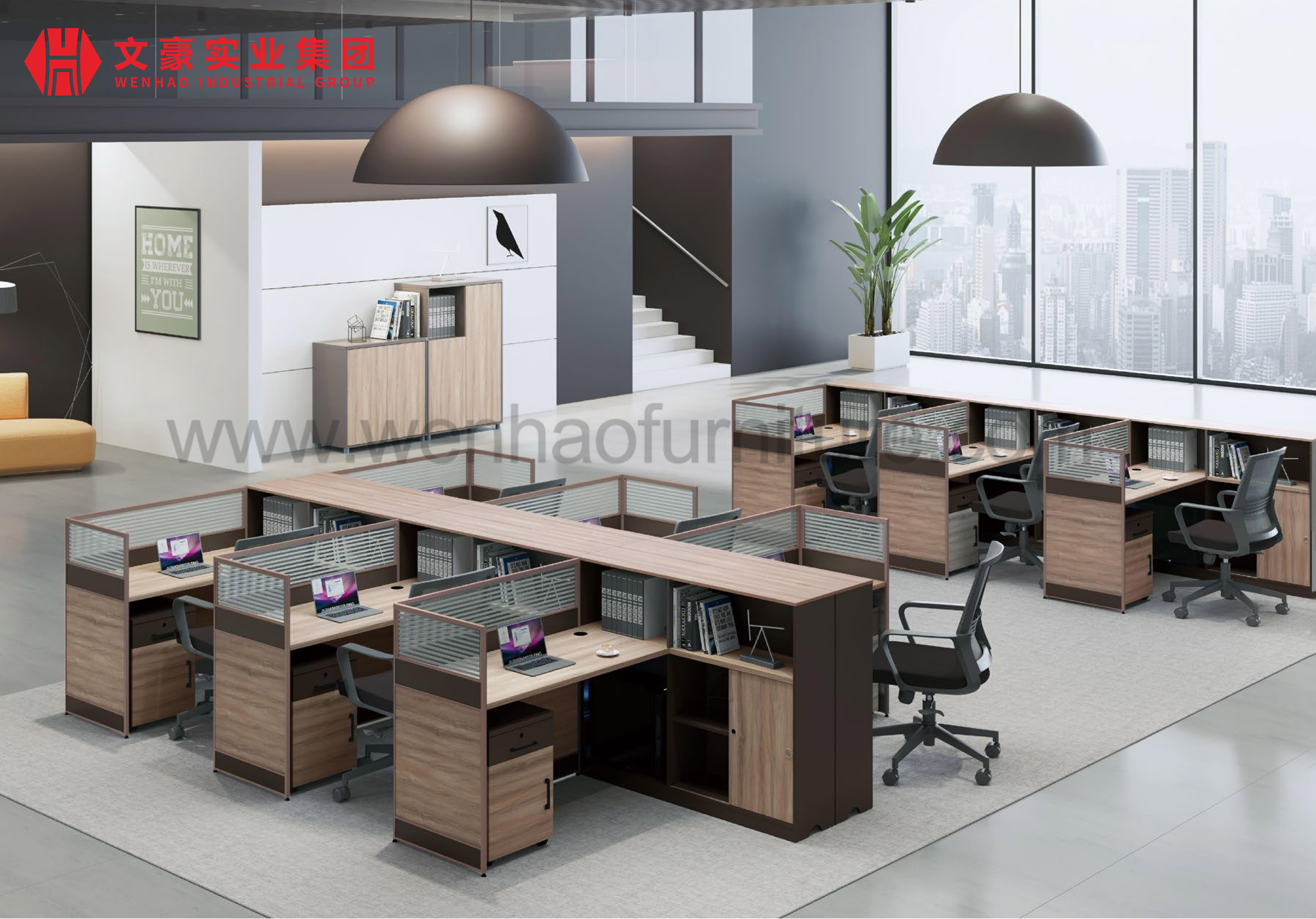 Industrial Simple 4 Seater Modular Privacy Cubical Workstation