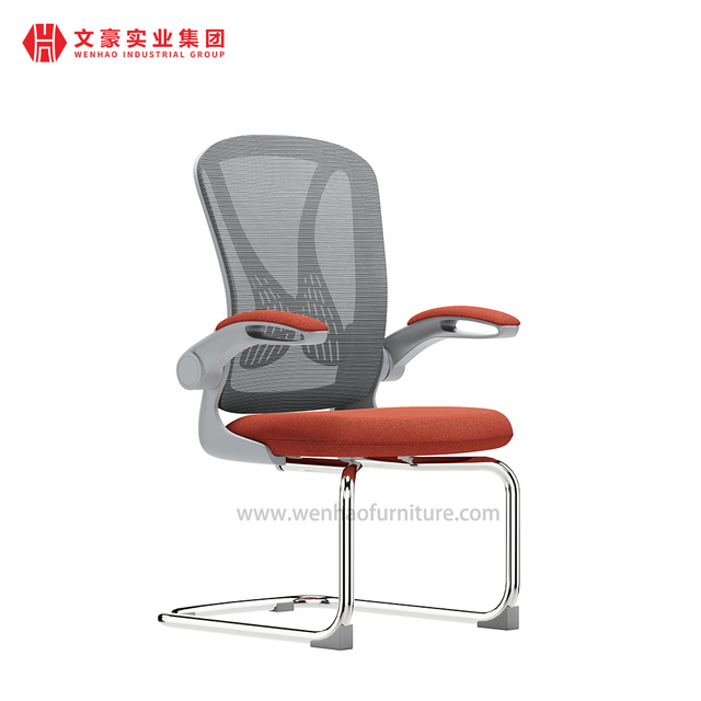 Customization Mesh Office Conference Chair Orange Upholstered Meeting Room Desk Chairs
