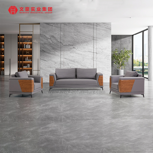 Commerical Office Furniture Manager Desk And Sofa Set Leather Sofas