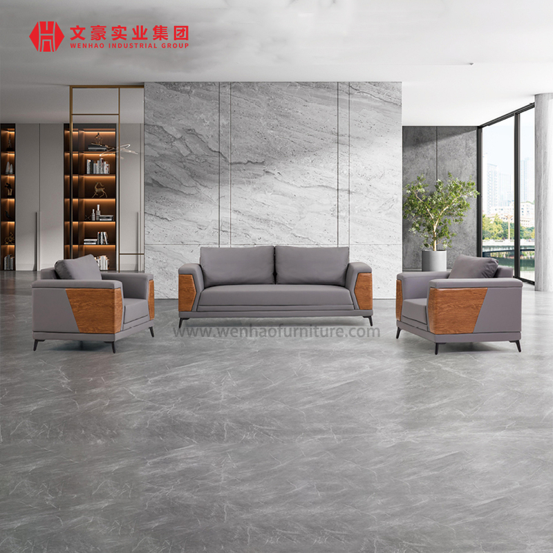 Commerical Office Furniture Manager Desk And Sofa Set Leather Sofas