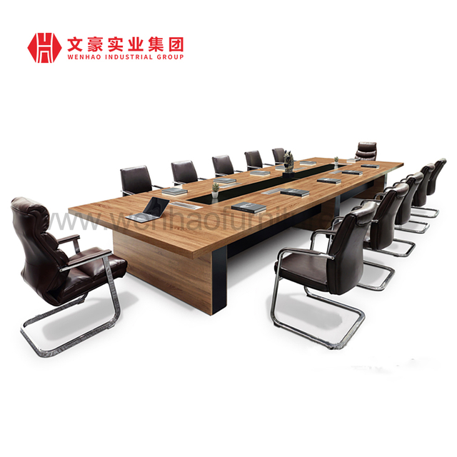 Commercial Office Wooden Large Conference Room Thick Meeting Table