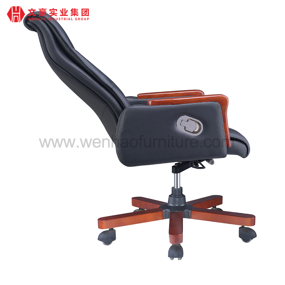 High End Ergonomic Leather Executive Office Chair Classic Upholstered Boss Desk Chairs
