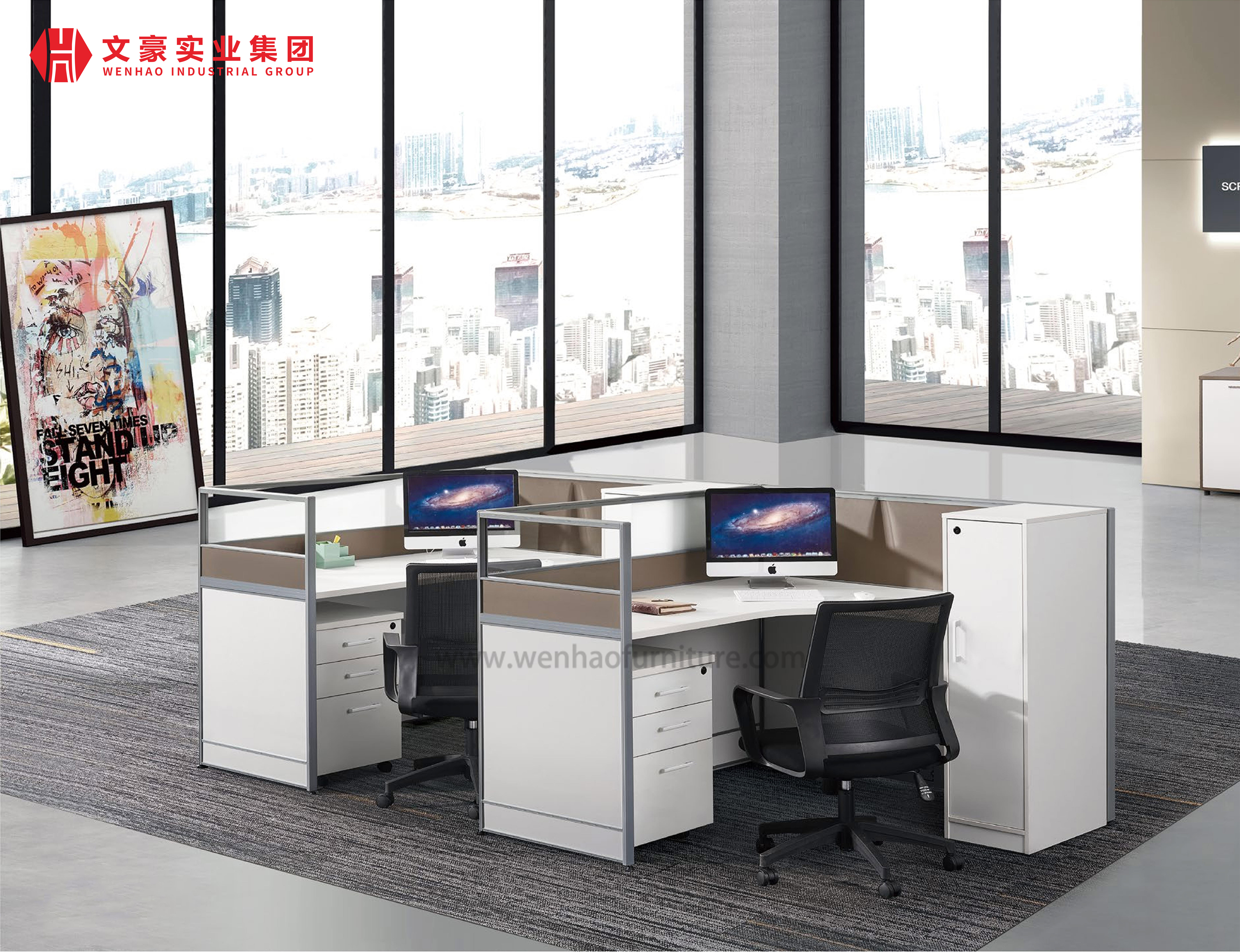 Office Furniture Economic Customized Staff Work Station 4 Person Seater Office Workstation Table
