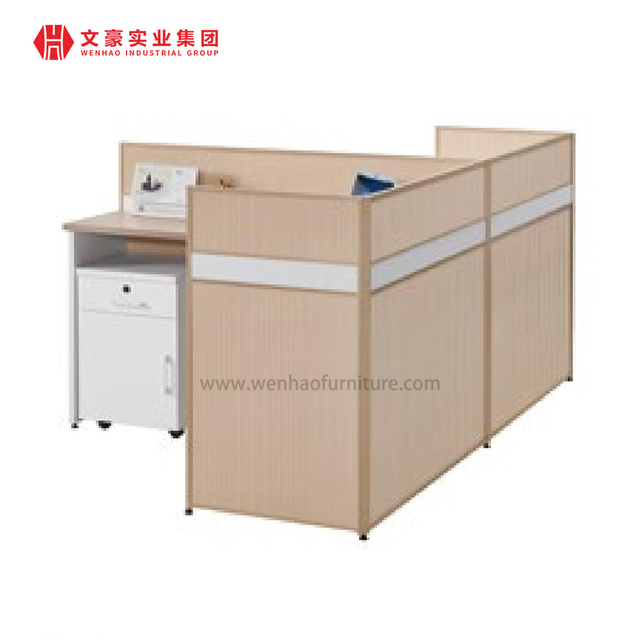 4 People Office Staff Desk New Modern Design Commercial Furniture Modular Computer Workstation Glass Partition