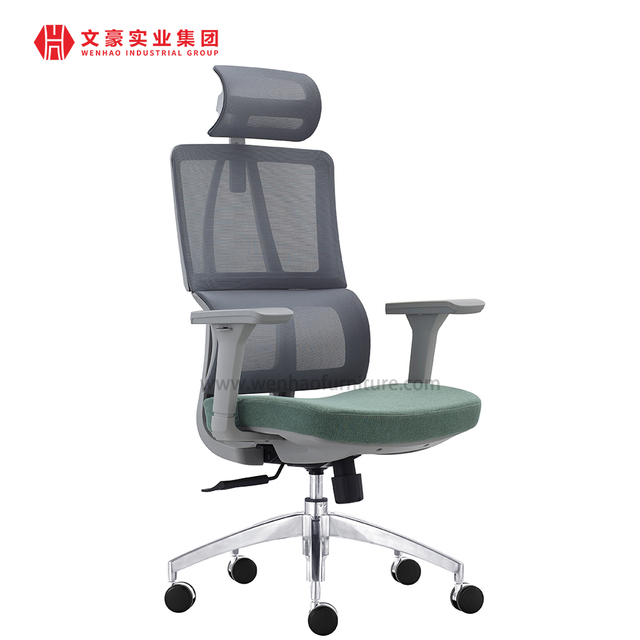 Modern Executive Working Chairs Office Upholstered Ergonomic Mesh Computer Chair with Adjustable Headrest