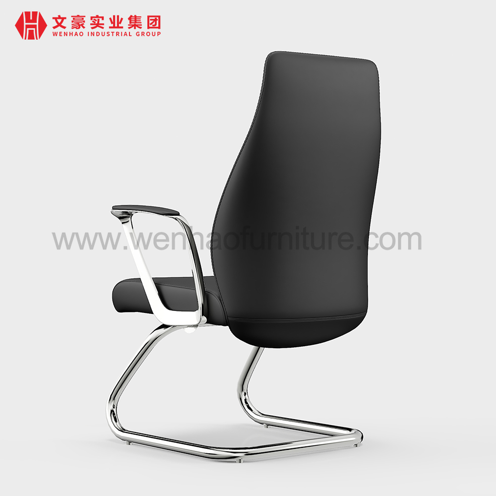 Wenhao factory Leather Fabric Conference Room Furniture Steel Meeting Chair Seating