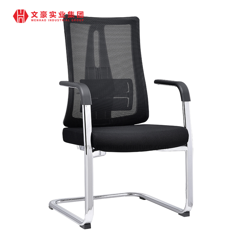 Wholesale Black Mesh Steel Conference Chair Upholstered Desk Office Chairs with Lumbar Support