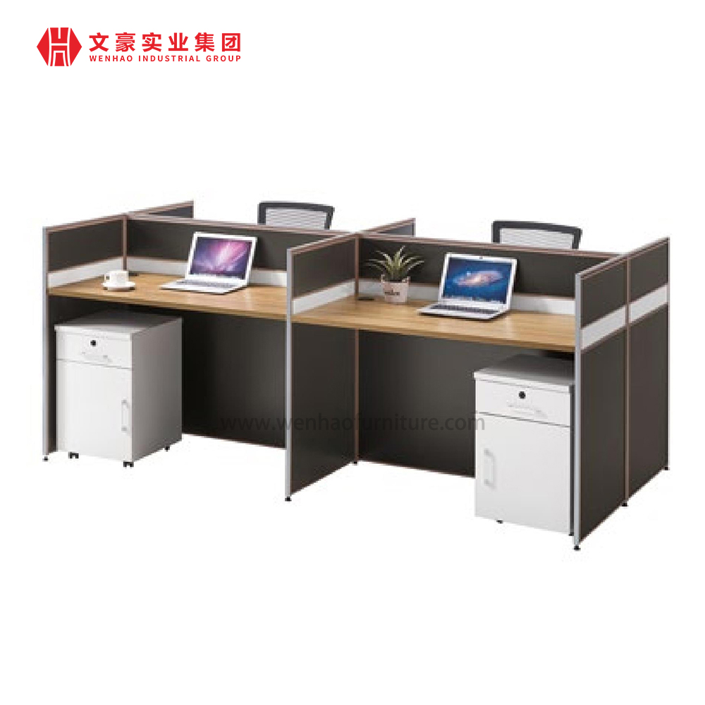 New Modern Design Commercial Furniture Modular Computer Workstation Glass Partition 4 People Office Staff Desk