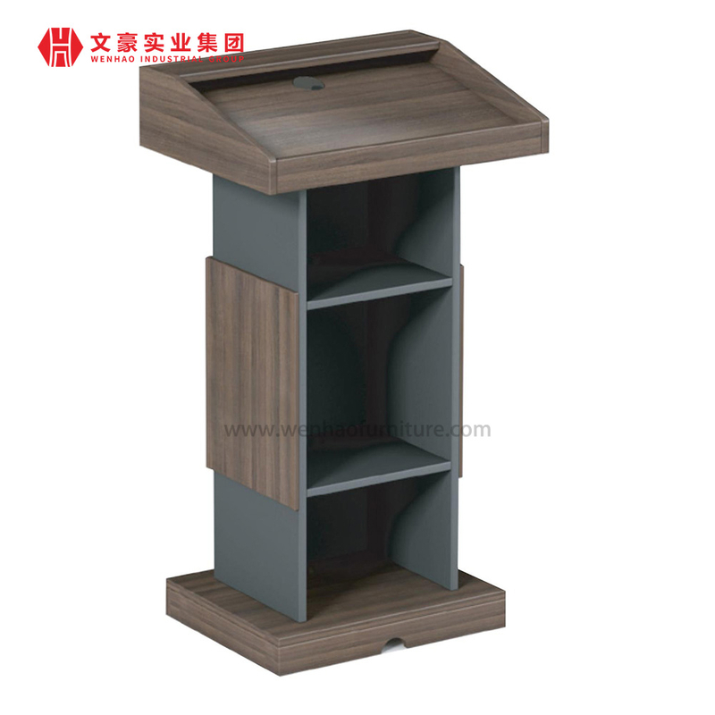 Office Furniture Wooden Rostrum Rostrum For Speaker Wooden Church Podium Stand Conference Room Lecture Podium