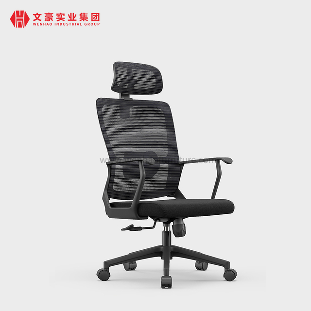 Modern Black Excutive Mesh Ergonomic Office Chair with Headrest Swivel Upholstered Desk Chairs