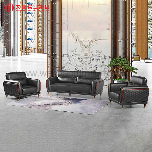 Essential Office Black Leather Sofa Sofas in Office Furniture Seating