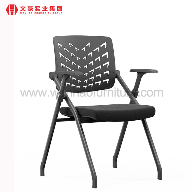 Training Chair with Steel Frame Stackable Writing Desk Chairs Office Furniture
