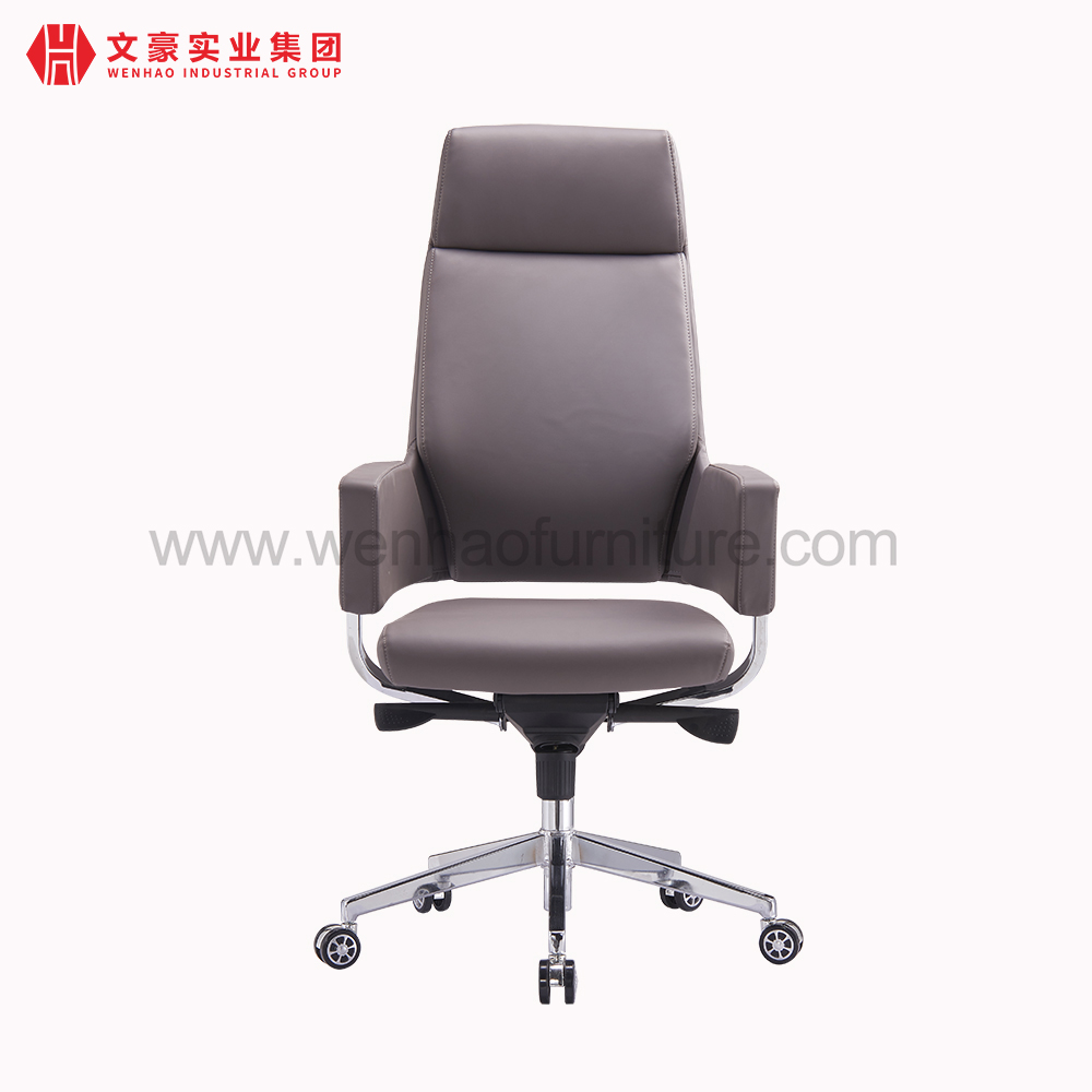 Black Leather Executive Office Chair Revolving Professional Upholstered Desk Chairs Supplier