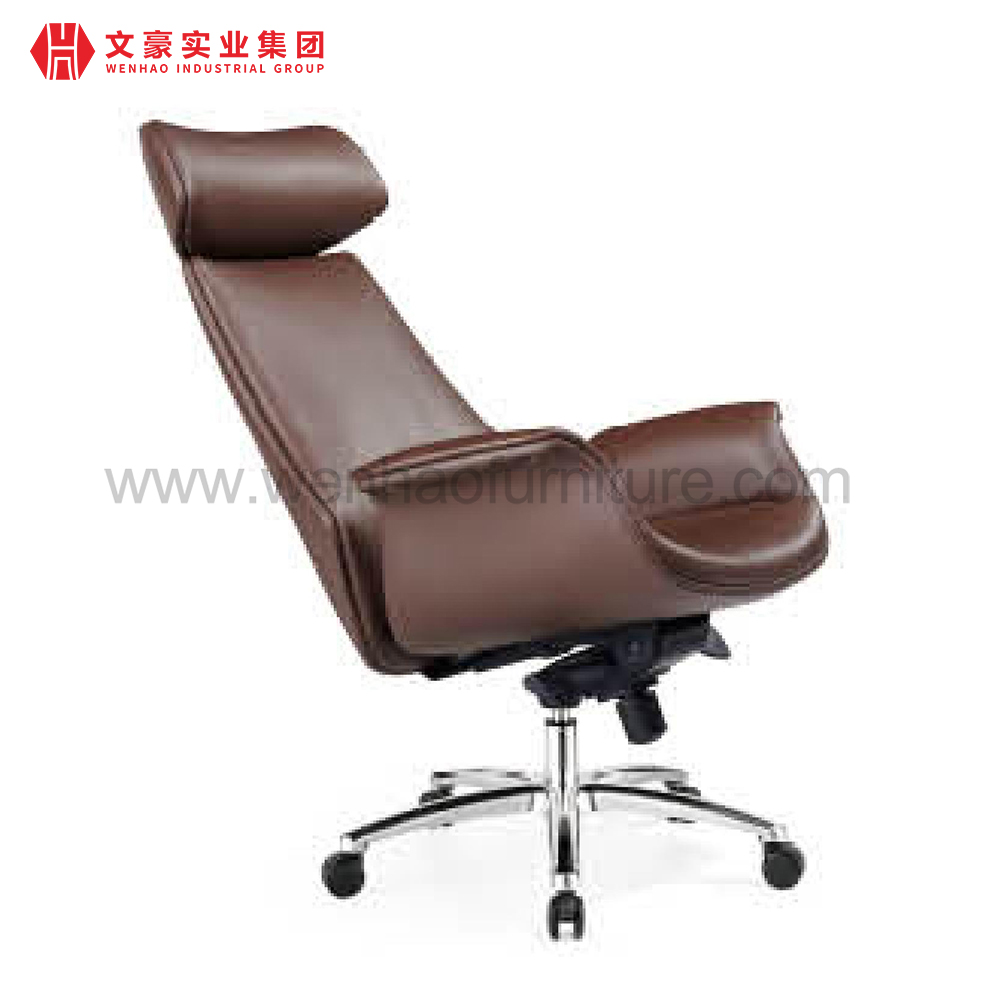 Leather Boss Office Chair with Head Rest Modern Executive PU Armchair with Casters