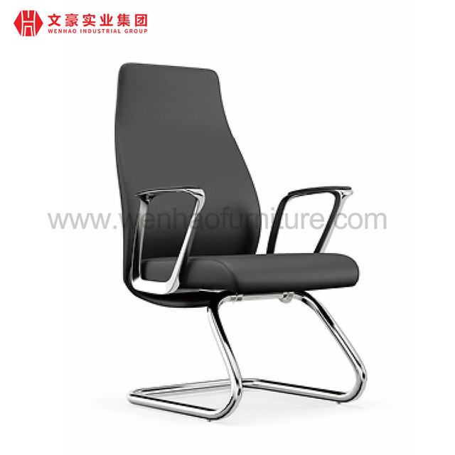 Wenhao factory Leather Fabric Conference Room Furniture Steel Meeting Chair Seating