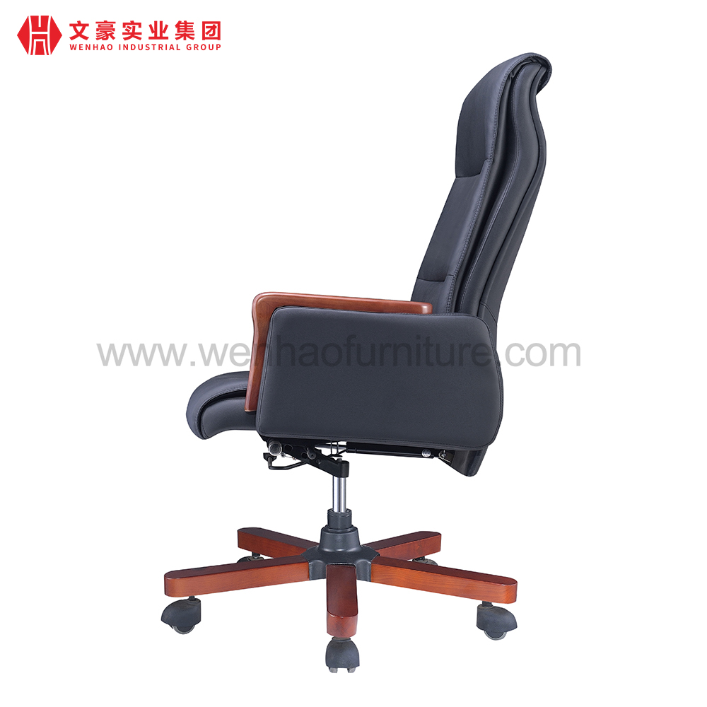 High End Ergonomic Leather Executive Office Chair Classic Upholstered Boss Desk Chairs