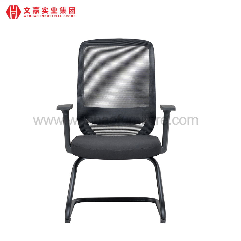 Modern Black Mesh Conference Chair Upholstered Desk Office Chairs with Armrests