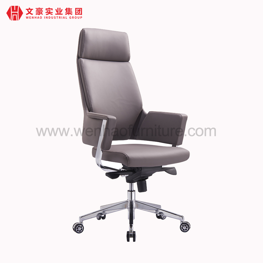 Black Leather Executive Office Chair Revolving Professional Upholstered Desk Chairs Supplier