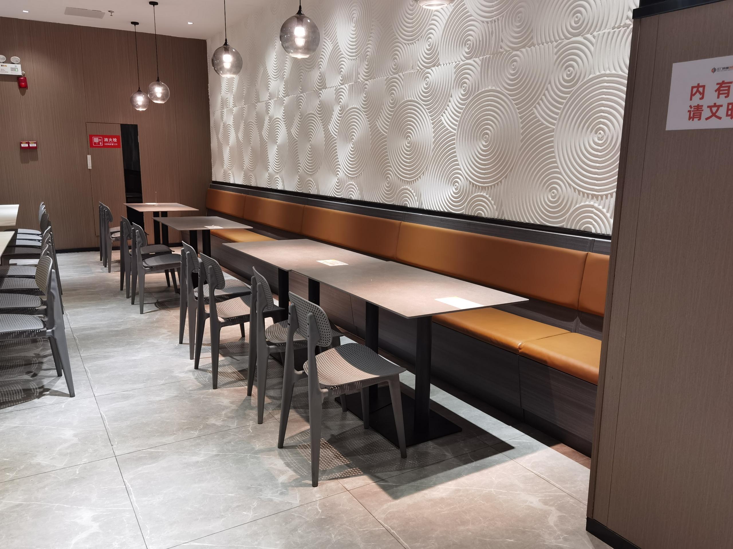 six-person fast food table