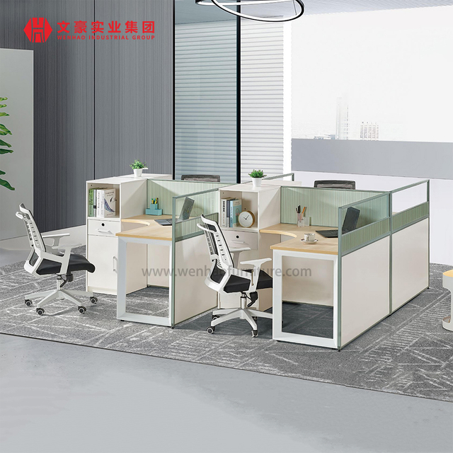 Modern Office Cubicles Workstation Desk Office Furniture 2 Person Staff Desk Wooden Workstation