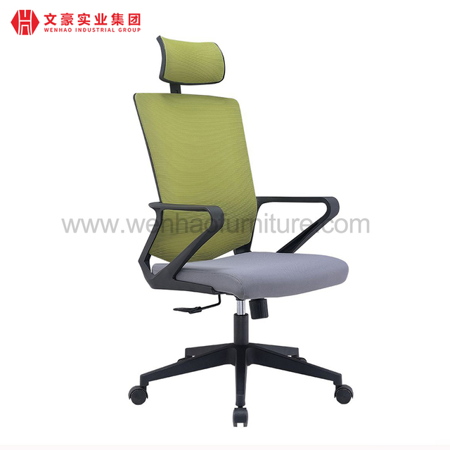 Best Green Mesh Ergonomic Office Chair Revolving Upholstered Desk Chairs with Headrest