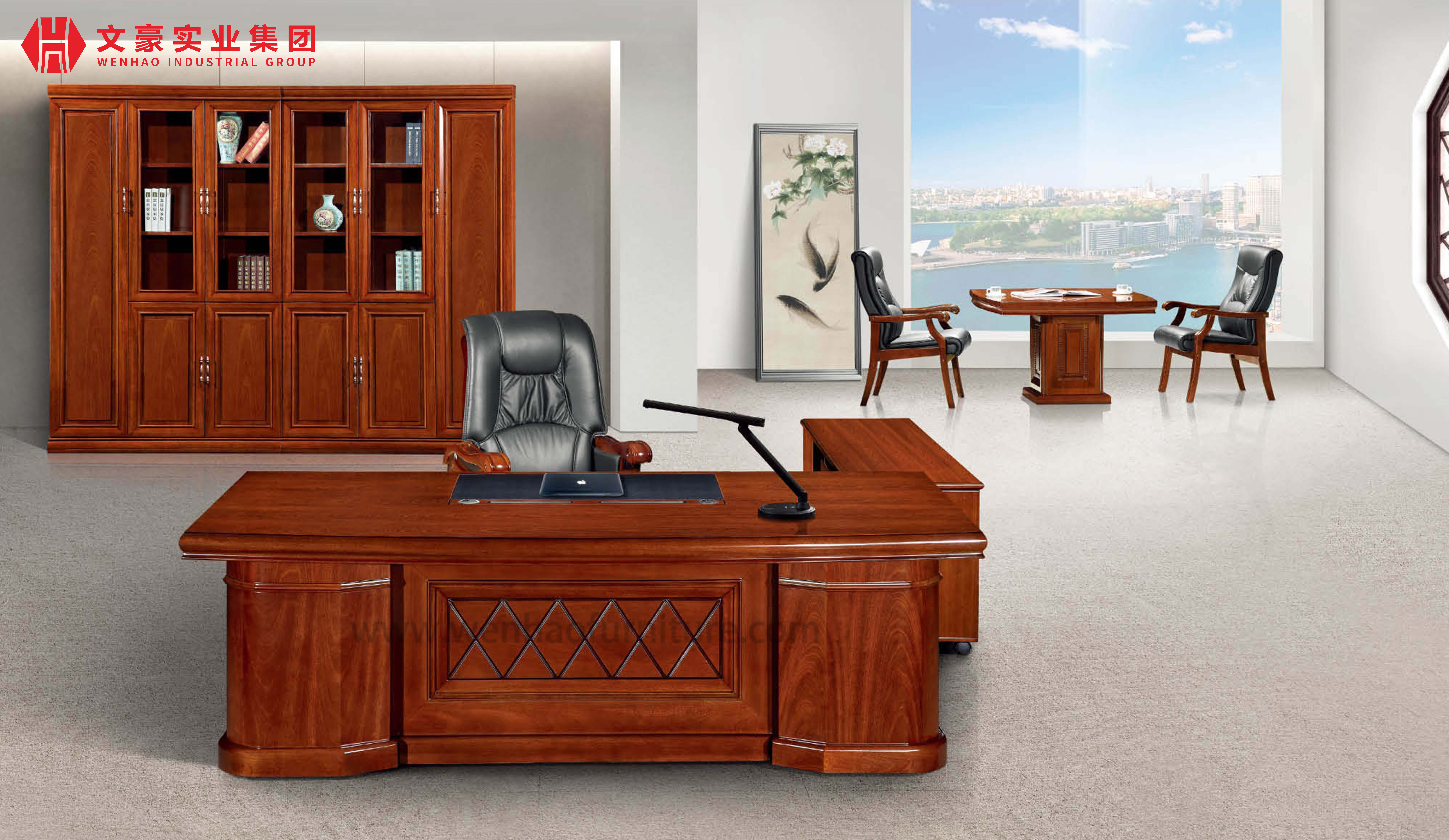 High-End Modern Office Furniture General Manager Wooden Executive L Shaped Office Desk