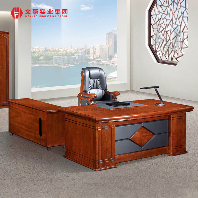 Office Desk And Chair Combination Simple Modern Boss Single Office Furniture President Manager Desk with Side Cabinet