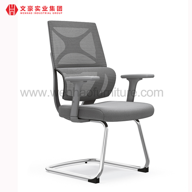 Modern Grey Upholstered Desk Chairs Mesh Conference Office Chair Manufacturer in China