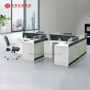 Modern Open Modular 4 Person Cheap Workstations For 4 Person Computer Office Table Mdf Desk Office Partition Staff Desk