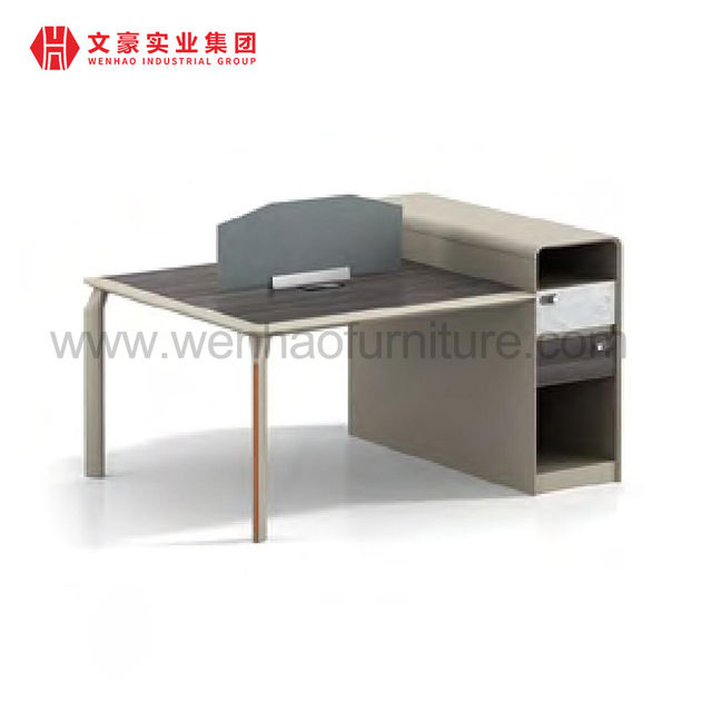 Steel office table with wooden top in China office suplies for work station desk with side storage