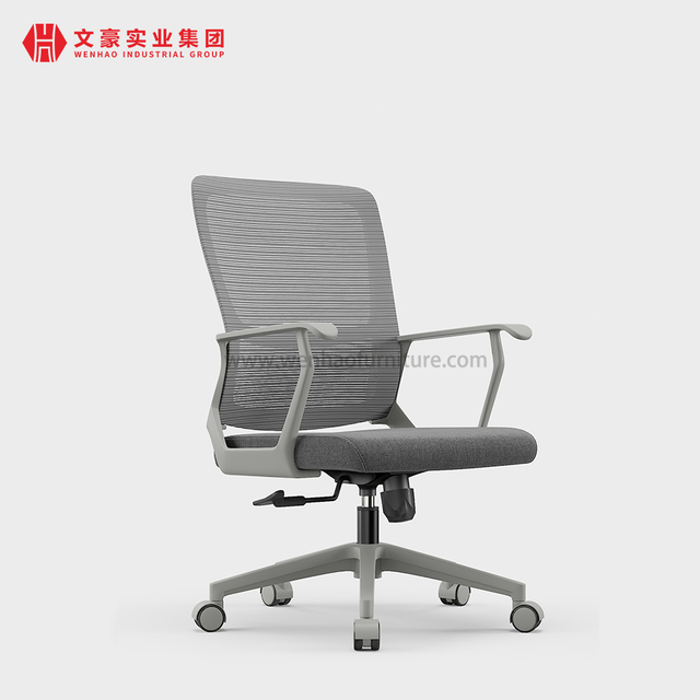Top Grey Mesh Ergo Home Office Chair Upholstered Desk Chairs with Lumbar Support