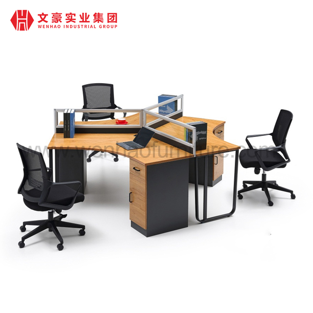 Wenhao Factory 3 Person Office Computer Workstation Desk Working Table