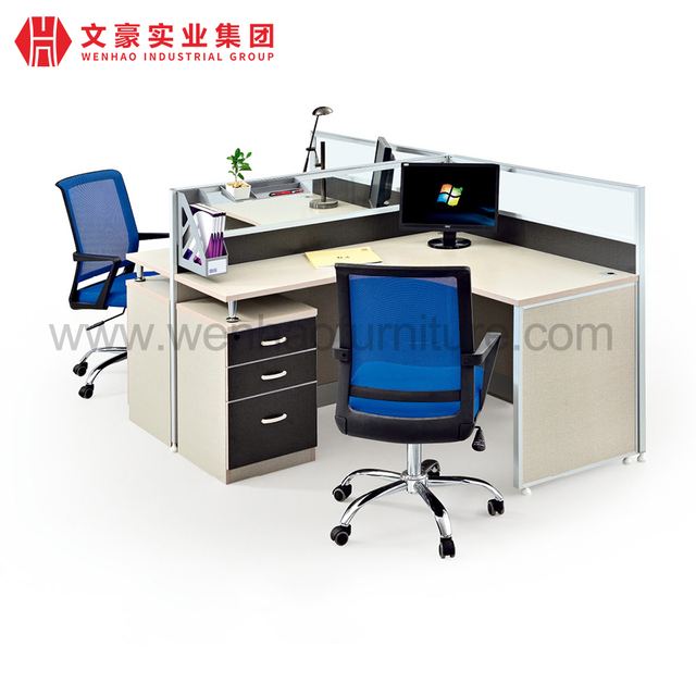 Wenhao Furniture Office 2 Seat Screen Task Table Work Station Screen with Office Chair
