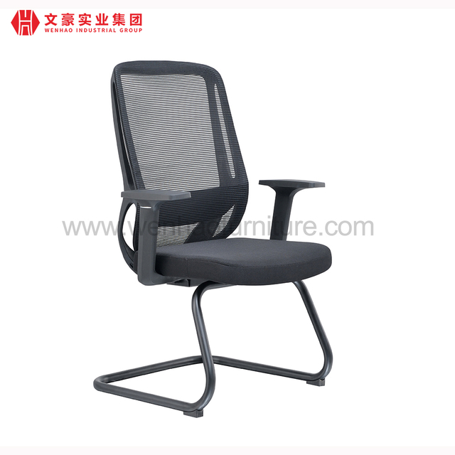 Modern Black Mesh Conference Chair Upholstered Desk Office Chairs with Armrests