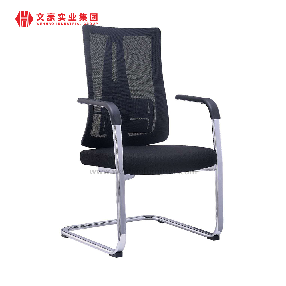 Wholesale Black Mesh Steel Conference Chair Upholstered Desk Office Chairs with Lumbar Support
