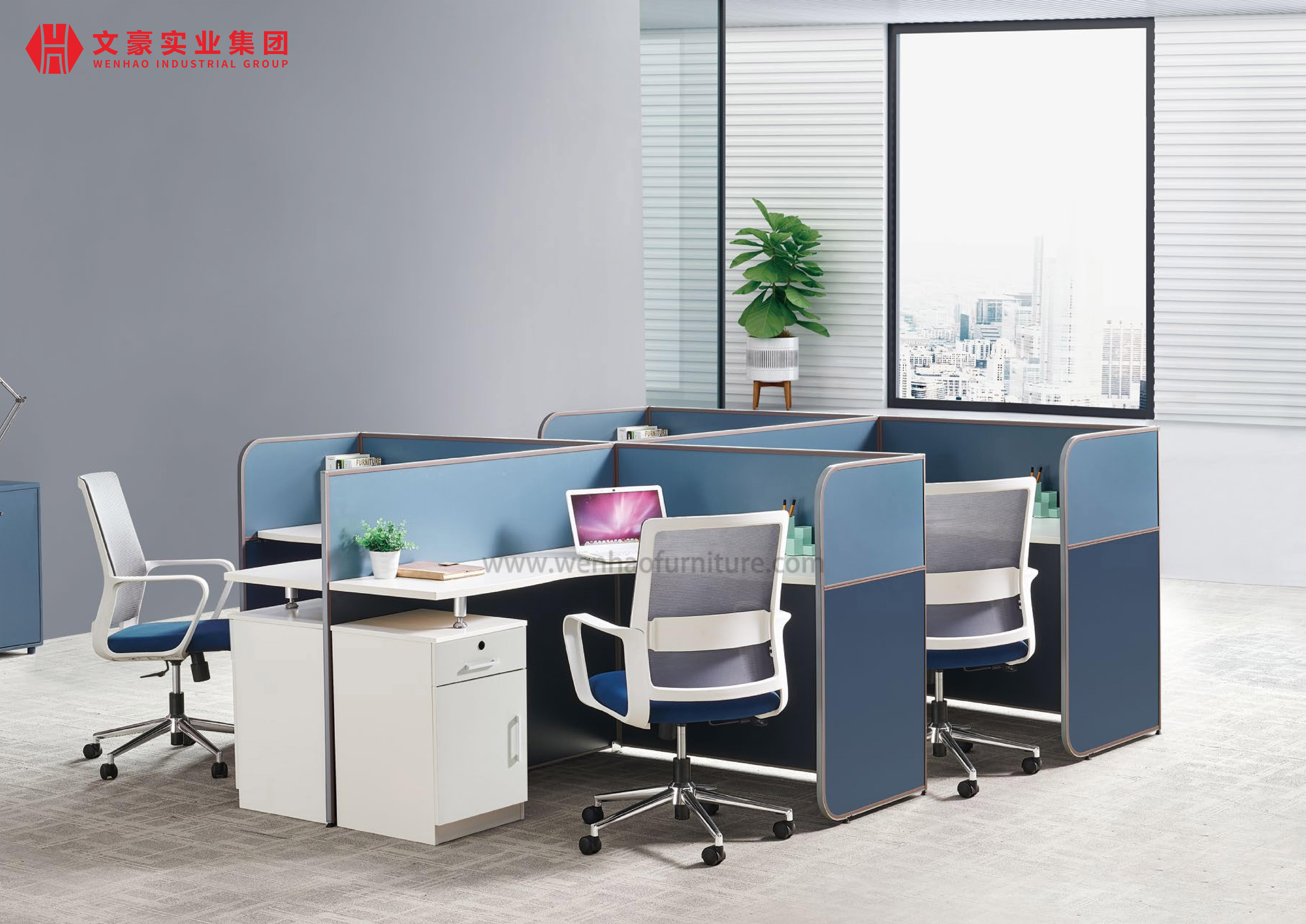 Wooden 6 Seat 12 Cubicles Desk Cheap Workstation Office Furniture Modular Office Desk Work Station