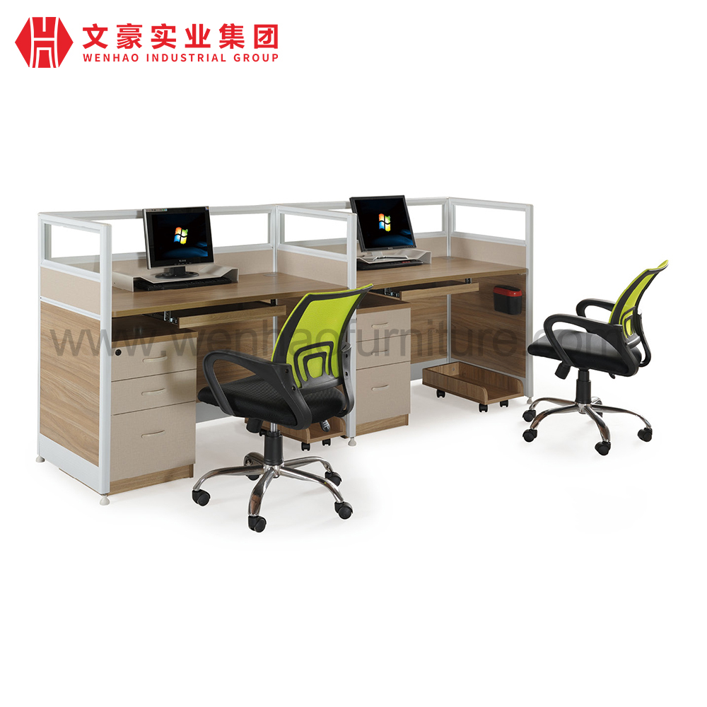 Elegant Wooden Office Workstation Desk Staff Office Table Computer Screen Desks