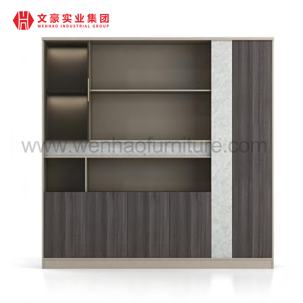Modular Office Furniture Modern Elegant Design Laminate Beige Color Executive Table L Shape With Drawers