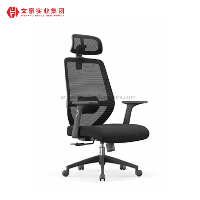 Business Upholstered Desk Chairs with Headrest Mesh Ergonomic Office Chair Factory in China