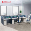 New Modern Design Commercial Furniture Modular L-Shape Computer Workstation Glass Partition 4 People Office Staff Desk