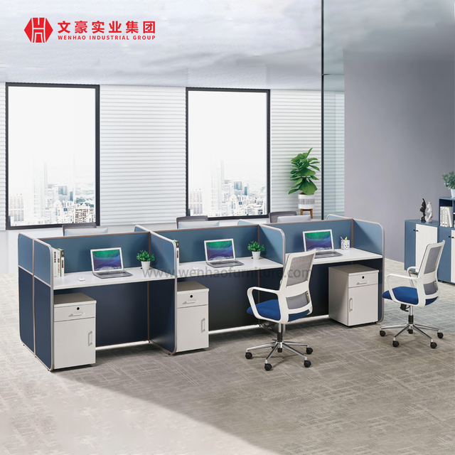 New Modern Design Commercial Furniture Modular L-Shape Computer Workstation Glass Partition 4 People Office Staff Desk