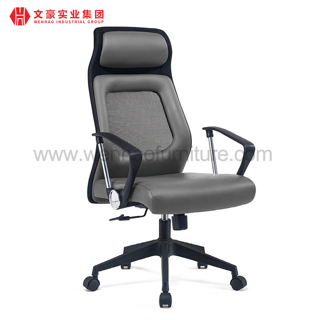 Customization Ergonomic Office Chair Leather with Headrest High Desk Chairs Steelcase
