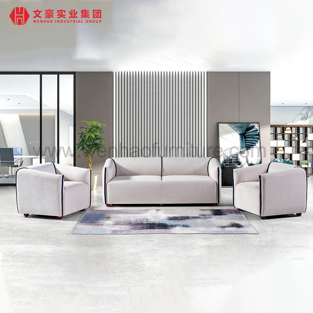 Wenhao Industrial Luxury Leather Office Space Sofa Set Large Office Sofas Seating Furniture