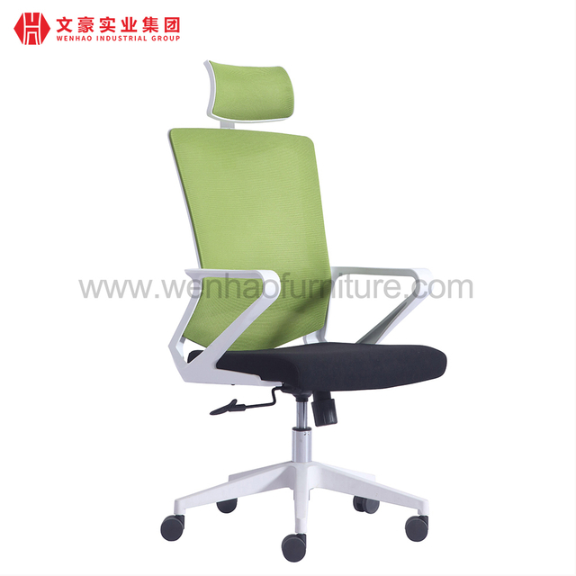 Green High Back Mesh Ergonomic Office Chair with Headrest Revolving Upholstered Desk Chairs