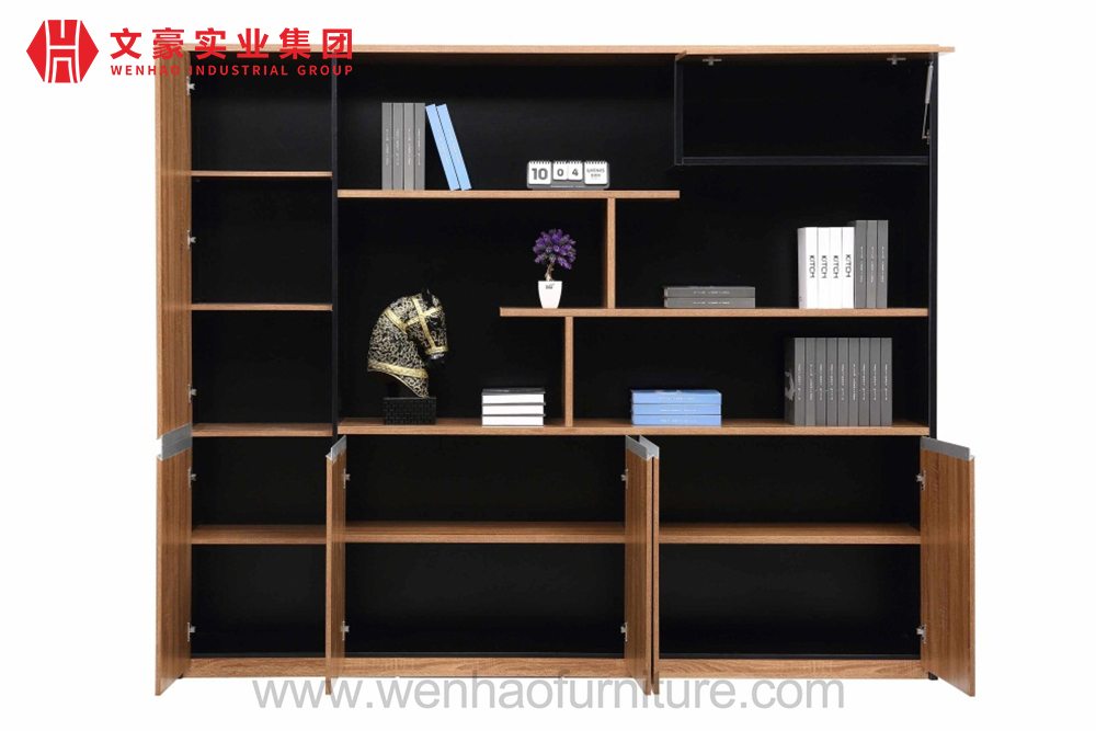 Large Storage Low Price 3 Swing Door Wood File Cabinet Office Bookcase Mdf Cabinet