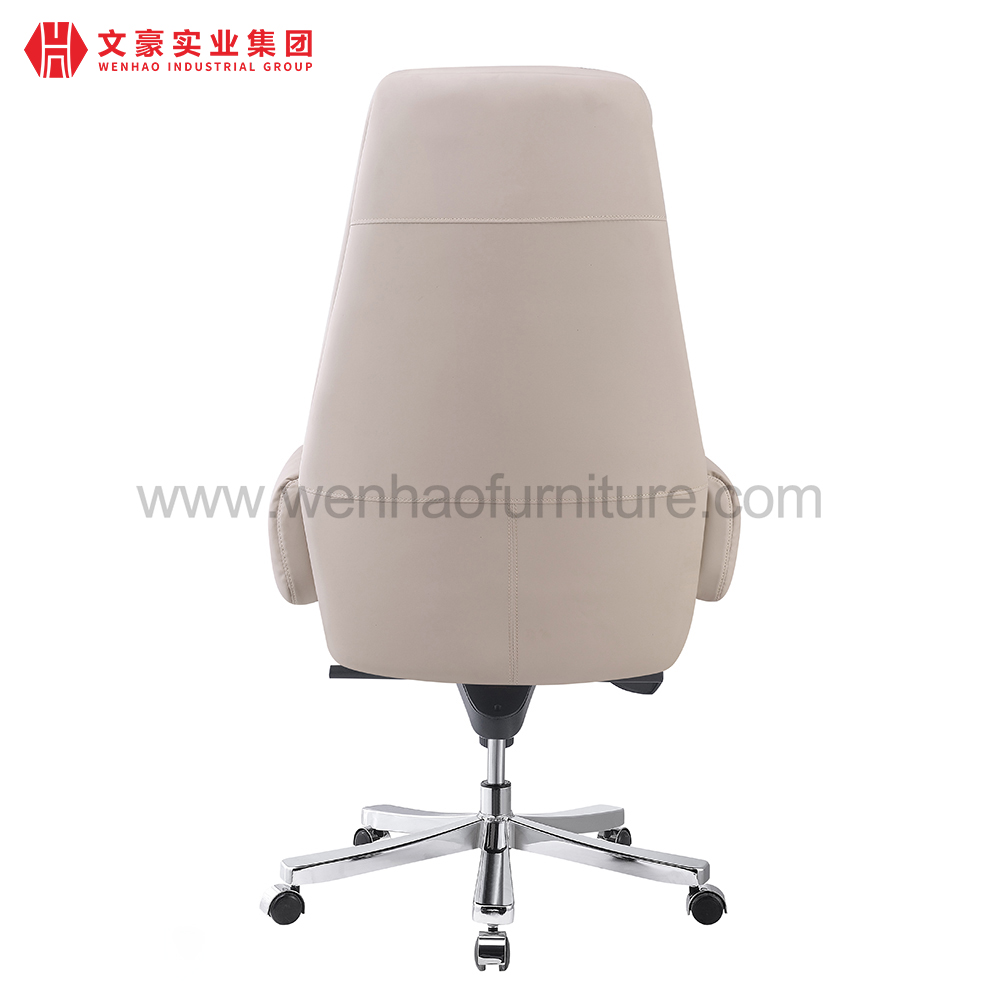 High Back Modern Leather Executive Office Chair White Revolving Upholstered Desk Chairs