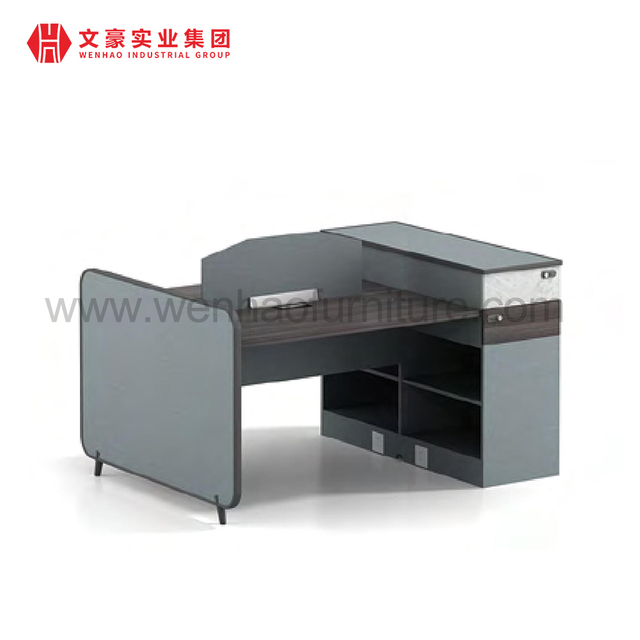 Wenhao Furniture Factory Workstation Office Desks with Shelves Wood Furniture