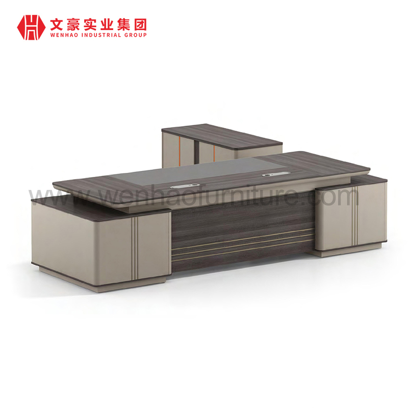 Commercial Office Furniture Luxury Boss Office Desk Modern L Shaped Ceo Executive Office Table 
